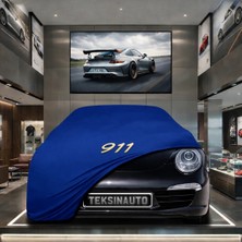 ULTRASHOP Porsche 911 991 (2011-2017) Kumaş Oto Branda Araç Brandası Mavi Renk Kumaş Penye Araba Brandası Pratik Araç Örtüsü