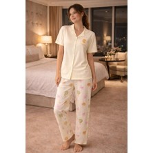 Pijapia Kısa Kol Önden Düğmeli Kadın Pijama Takım 3028