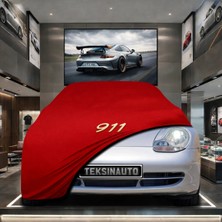 ULTRASHOP Porsche 911 Targa 996 (2002-2005) Kumaş Oto Branda Araç Brandası Kırmızı Renk Kumaş Penye Araba Brandası Pratik Araç Örtüsü