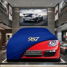ULTRASHOP Porsche Boxster 987 (2009-2012) Kumaş Oto Branda Araç Brandası Mavi Renk Kumaş Penye Araba Brandası Pratik Araç Örtüsü