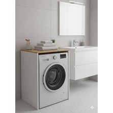 Elegance Çamaşır-Kurutma Makinası Dolabı Kapaksız Beyaz-Atlantik Çam