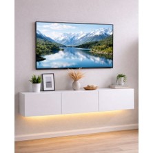 Milan Ledli Işıklı Tv Ünitesi 180CM Beyaz