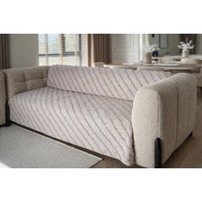 Çeyiz Merkezi Sakallı Şönil Kumaş Çizgili Koltuk Örtüsü 180X220 cm