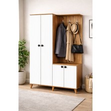 Setay Portmanto Arven Askılıklı Portmanto Vestiyer Ayakkabılık - Ceviz