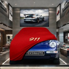ULTRASHOP Porsche 911 Targa 993 (1996-1997) Kumaş Oto Branda Araç Brandası Kırmızı Renk Kumaş Penye Araba Brandası Pratik Araç Örtüsü