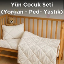 Yünevim Yün Çocuk Uyku Seti | Çocuk Yastık - Çocuk Ped - Çocuk Yorgan