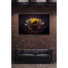 Şehber Modern Dekoratif Tekli Kanvas Duvar Tablosu Yatay Salon Mutfak Yatak Odası Ofis Lotus Çiçeği