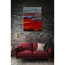 Şehber Dikey Kanvas Duvar Tablosu Tekli Salon Mutfak Yatak Odası Ofis Soyut Yağlı Boya Efekt