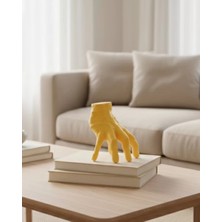 Pileli Store 3D Sarı El Tasarım Dekor 17X16 cm Konsol ve Şömine Üstü Aksesuar
