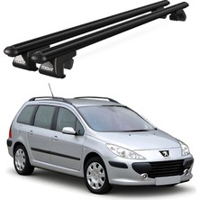 Today Auto Venüs Peugeot 307 Station Wagon (2001-2008) Uyumlu Siyah Ara Atkı Port Bagaj Tavan Barı