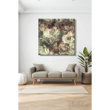 Şehber Kare Kanvas Tablo Dekoratif Soyut Çiçekler Duvar Dekoru Salon Mutfak Yatak Odası Ofis