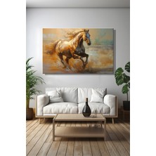 Şehber Kanvas Duvar Tablosu Yatay Tekli Salon Mutfak Yatak Odası Ofis Alexander Shenderov Deizde Koşan At