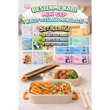 M&H Yemek Seti: 2 Katlı Beslenme Kabı, 9'lu Peçete ve 8'li Islak Mendil Seti - Okul, Ofis, Kamp Seti