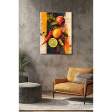 Şehber Modern Dekoratif Tekli Kanvas Duvar Tablosu Dikey Yemek Odası Mutfak Restoran