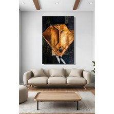 Şehber Duvar Tablosu Dikey Kanvas Tekli Salon Mutfak Yatak Odası Ofis Soyut Kübik Tasarım Portre