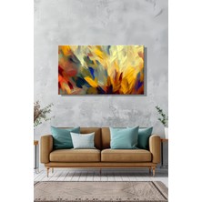 Şehber Yatay Kanvas Duvar Tablosu Tekli Salon Mutfak Yatak Odası Ofis Mavi ve Kırmızı Soyut Tasarım