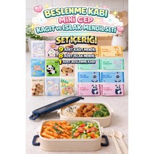 M&H Yemek Seti: 2 Katlı Beslenme Kabı, 9'lu Peçete ve 8'li Islak Mendil Seti - Okul, Ofis, Kamp Seti