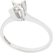 Berk Mücevherat 0.08 Karat Pırlanta Tektaş Yüzük 11