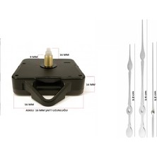 Silva Nature Akar Saat Mekanizması Sessiz Duvar Saat Mekanizması 16 mm Şaft -Akrep-Yelkovan-Saniye-Askılı