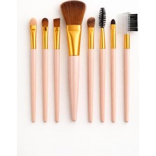 Busstier 8'li Profesyonel Makyaj Fırça Seti Fondöten Pudra Allık Far Kaş Eyeliner Fırçası Çok Renkli