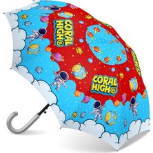 Coral High Kids Kırmızı Mavi Astronot Uzay Desenli Çocuk Şemsiyesi 36113