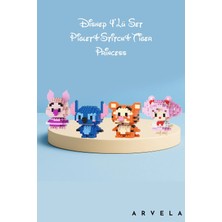 Arvela Disney 4’lü Mini Blok Set – Piglet, Stitch, Tiger ve Pembe Prenses Figür Koleksiyonu