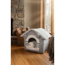 GOBYPET Peluş Kedi ve Küçük Irk Köpek Evi, Minderli