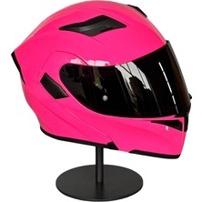 Scharf 902 Çene Açılır Motosiklet Kaskı – Güneş Gözlüklü (Smoke Vizörlü) Pink