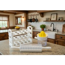 Ludia 9 Bıçaklı Mantı Merdanesi+Kollu Narenciye Sıkacağı+3 Katlı Yumurta Organizeri 3’lü Mutfak Seti