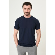 MCR Çizgili Slim Fit Bisiklet Yaka Erkek T-Shirt