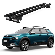 Today Auto Venüs Citroen C4 Cactus Suv (2014 ve Sonrası) Uyumlu Siyah Ara Atkı Port Bagaj Tavan Barı