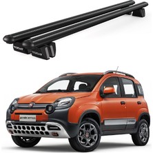 Today Auto Venüs Fiat Panda Cross (2014 ve Sonrası) Uyumlu Siyah Ara Atkı Port Bagaj Tavan Barı
