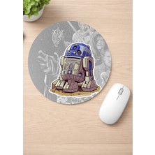 Eylül Design Star Wars Baskılı Yuvarlak Kaydırmaz Mousepad Ergonomik Mouse Pad