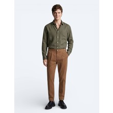 Kip Bakır Düz Dokuma Regular Fit Casual Pamuk Karışımlı Pantolon