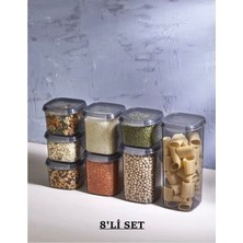 Bulut 8 Parça Erzak Kabı Bakliyat Kuru Gıda Saklama Kutusu Kavanoz