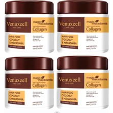 Venuxeell Onarıcı Saç Maskesi 4'lü Set Besleyici Jel Formu Tüm Saçlar İçin Yıpranma Önleyici
