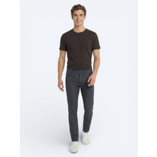 Kip Kahverengi Düz %100 Pamuk T-Shirt