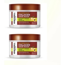 Venuxeell Kuru ve Yıpranmış Saçlar Için Besleyici Onarıcı Keratin Bakım Etkili Yoğun Saç Maskesi 2'li Set