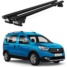 Today Auto Venüs Dacia Dokker Stepway (2012 ve Sonrası) Uyumlu Siyah Ara Atkı Port Bagaj Tavan Barı