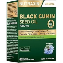 Indispensablely Nutraxin Black Cumin Seed Oil – Soğuk Sıkım Çörek Otu Yağı, 1000 Mg, 60 Yumuşak Kapsül – Helal Sert