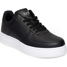 Best Of 042-26 Deri Anatomik Bağcıklı Erkek Sneaker Siyah Beyaz