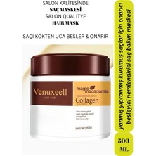500 ml Venuxeell Kolajen Saç Maskesi Tüm Saçlar İçin Besleyici Onarıcı Maca Özü Argan Yağı