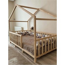 BRK Design Ahşap Montessori Çatılı Ayaklı Yatak