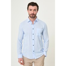 MCR Düz Slim Fit Cepli Uzun Kollu Erkek Gömlek