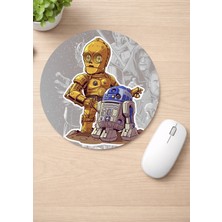 Eylül Design Star Wars Baskılı Yuvarlak Kaydırmaz Mousepad Ergonomik Mouse Pad