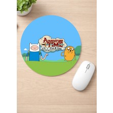 Eylül Design Adventure Time Baskılı Yuvarlak Kaydırmaz Mousepad Ergonomik Mouse Pad