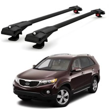 Cross Oto Aksesuarları Kia Sorento XM MK2 (2010–2014) için Ara Atkı Tavan Barı , Araca Özel , Kilitlenebilir Araç Üstü Ekipman Taşıma Barı (2 Adet)