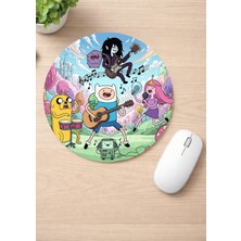 Eylül Design Adventure Time Baskılı Yuvarlak Kaydırmaz Mousepad Ergonomik Mouse Pad