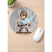 Eylül Design Star Wars Baskılı Yuvarlak Kaydırmaz Mousepad Ergonomik Mouse Pad