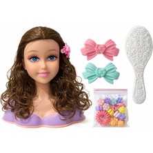 Toysturka Baby Saç Tasarım Oyuncak Büst Bebek – Aksesuarlı Kuaför Seti Esmer